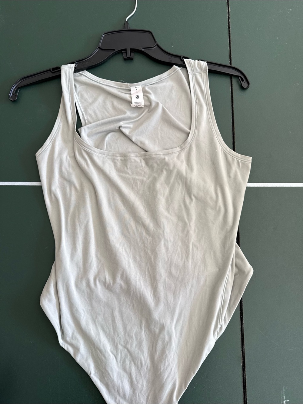 lululemon athletica Light Gray Scoop Neck Tank Bodysuit